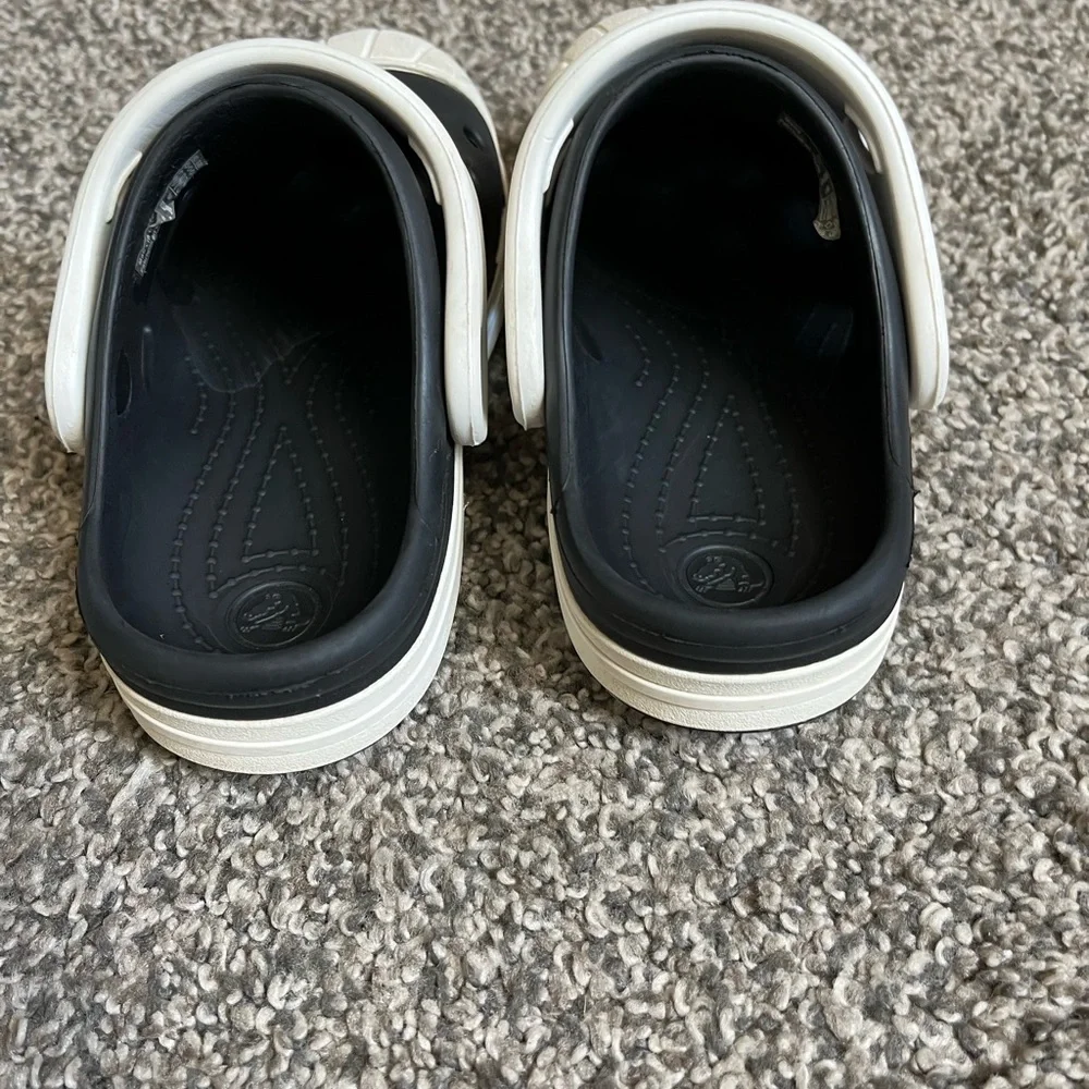 CROCS Black and White Water Shoes with Perforated Design